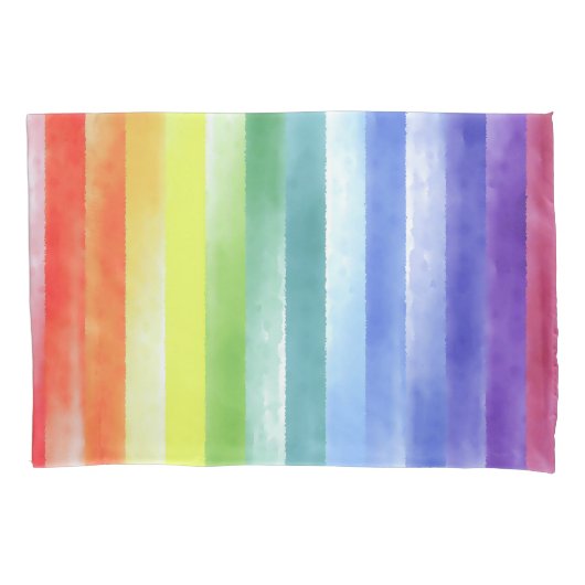 Housse D'oreillers Pattern de Vertical Rainbow | (devant-gauche)