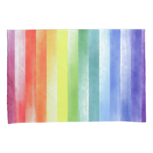 Housse D'oreillers Pattern de Vertical Rainbow | (devant-Droit)