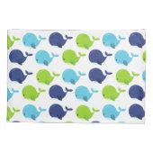 Housse D'oreillers Pattern of Whales, Cute Whales, Sea Animals (Dos)