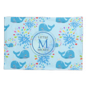 Housse D'oreillers Patterson monogram bleu de Whale (Dos)