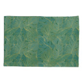 Housse D'oreillers Paume vert et or feuille motif (Dos-gauche)