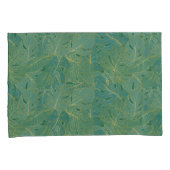 Housse D'oreillers Paume vert et or feuille motif (devant-Droit)