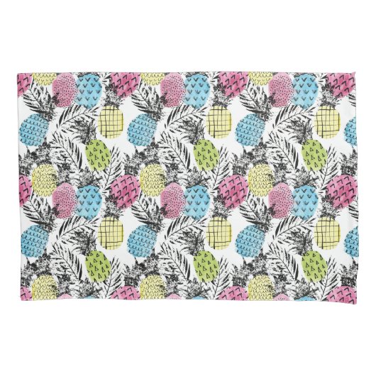 Housse D'oreillers Paumes de grunge d'ananas (devant-gauche)