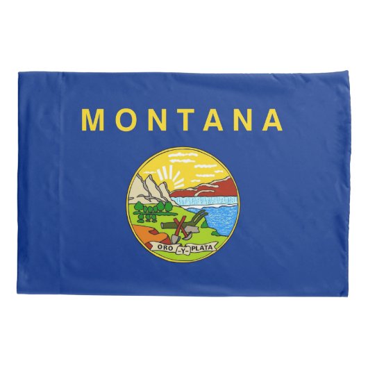 Housse D'oreillers Pavillon Patriotique Simple Pillowcase du Montana (Dos)