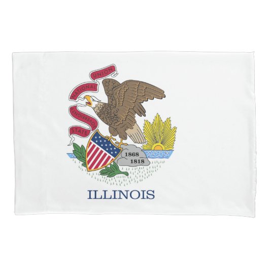 Housse D'oreillers Pavillon Patriotique Single Pillowcase de l'Illino (devant)