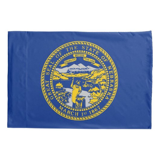 Housse D'oreillers Pavillon Patriotique Single Pillowcase du Nebraska (Dos)