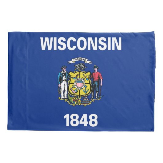 Housse D'oreillers Pavillon Patriotique Single Pillowcase du Wisconsi (Dos)