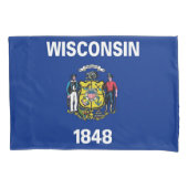 Housse D'oreillers Pavillon Patriotique Single Pillowcase du Wisconsi (devant)
