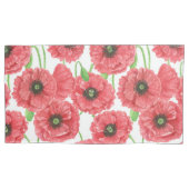Housse D'oreillers Pavot aquarelle motif floral (devant-gauche)