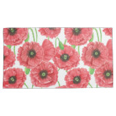 Housse D'oreillers Pavot aquarelle motif floral (devant-Droit)