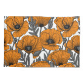 Housse D'oreillers Pavot orange sur blanc (Dos-gauche)