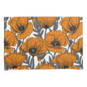 Housse D'oreillers Pavot orange sur blanc (devant-Droit)