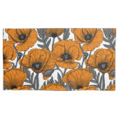 Housse D'oreillers Pavot orange sur blanc (devant-gauche)