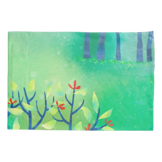 Housse D'oreillers Paysage Abstrait vert (Dos)