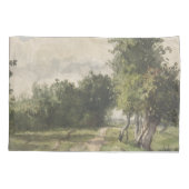 Housse D'oreillers Paysage aquarelle du chemin - Troyon constant (Dos)