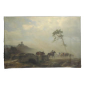 Housse D'oreillers Paysage avec ruines du château et cavaliers (devant-Droit)