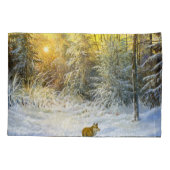 Housse D'oreillers Paysage Sunset Fox d'hiver. (Dos)
