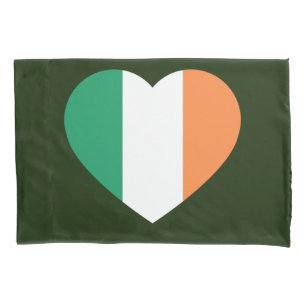 Housse D'oreillers Pcccnt du drapeau du coeur irlandais
