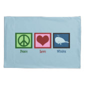 Housse D'oreillers Peace Love Blue Whale mignonne (Dos)