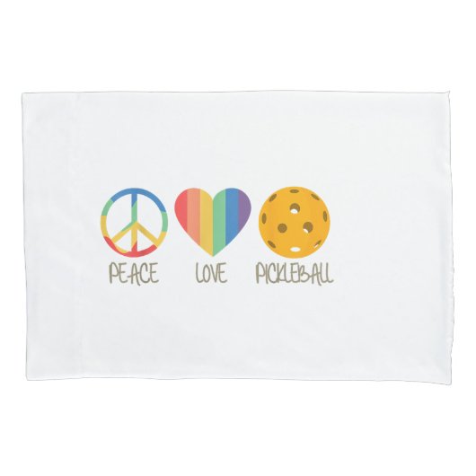 Housse D'oreillers Peace Love Pickleball (devant)