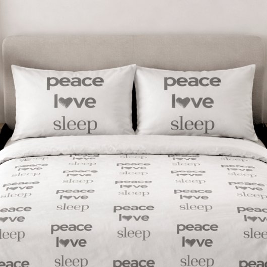 Housse D'oreillers Peace Love Sleep - Modern Cozy Reversible Set of 2