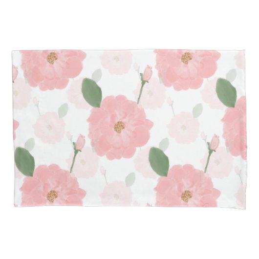 Housse D'oreillers Peach rose Aquarelle Peinture Rose Fille Design (devant)