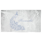 Housse D'oreillers Peacock bleu clair Pillowcases personnalisées (devant-gauche)