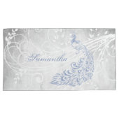 Housse D'oreillers Peacock bleu clair Pillowcases personnalisées (devant-Droit)