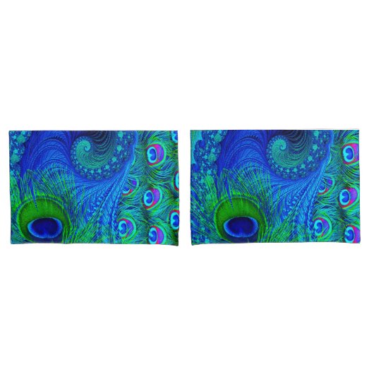 Housse D'oreillers Peacock Coussin Coque Pair (devant-Set)