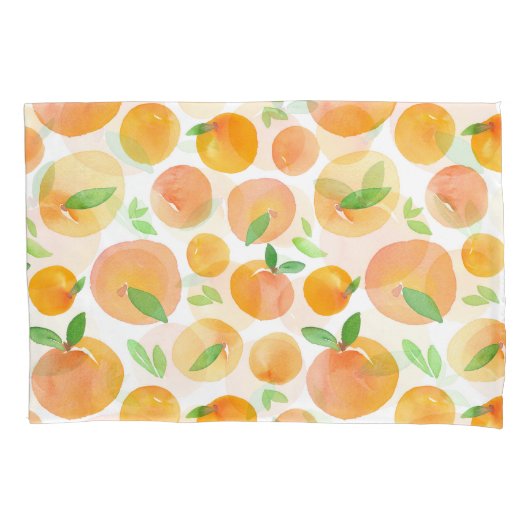 Housse D'oreillers Pêche à l'aquarelle peinte à la main : sans soudur (devant)