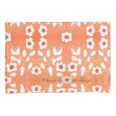 Housse D'oreillers Pêche Blanche Et Orange (devant-Droit)