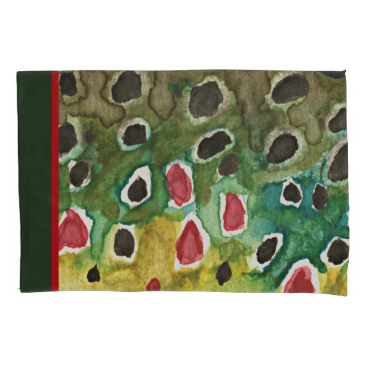 Housse D'oreillers Pêche Brown à la truite, décoration (devant)