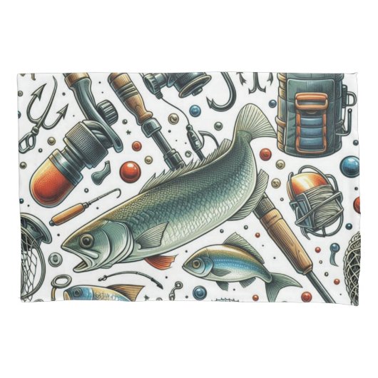 Housse D'oreillers Pêcheur Basse Poisson Pillowcase (devant)