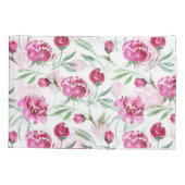 Housse D'oreillers Peine rose : Motif de fleurs d'aquarelle (Dos)