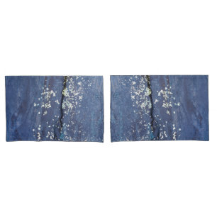 Housse D'oreillers Peinture bleue patinée Abstraite