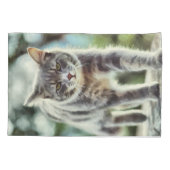 Housse D'oreillers Peinture de chat (Dos)