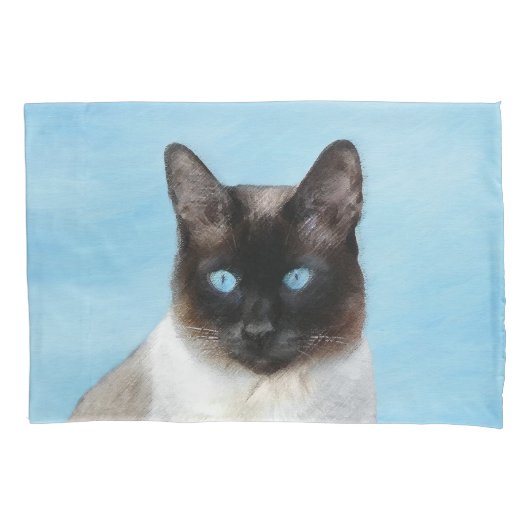 Housse D'oreillers Peinture de chats de Siamese - Cute Original Cat A (devant)