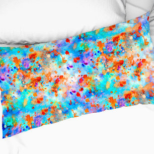 Housse D'oreillers Peinture de peinture arc-en-ciel de couleur vive A