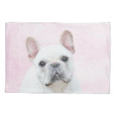 Housse D'oreillers Peinture française de Bulldog (Crème/Blanc) - Art (Dos)