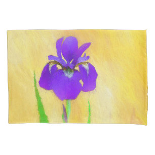 Housse D'oreillers Peinture Iris à pois pourpre - Chien original mign