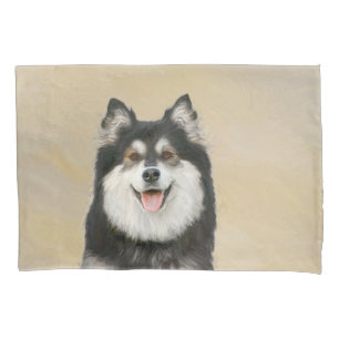Housse D'oreillers Peinture Lapphund Finlandaise - Joli art original 