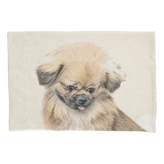 Housse D'oreillers Peinture Pekingese - Cute Original Chien Art (devant)