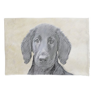 Housse D'oreillers Peinture Retriever à revêtement plat - Art Chien o