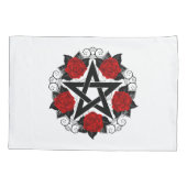Housse D'oreillers Pentagramme aux roses rouges (Dos)