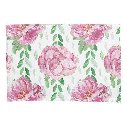 Housse D'oreillers Peonies d'aquarelle rose (devant)