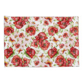 Housse D'oreillers Pépites rouges avec feuillage vert sur Arrière - p (Dos-Droit)