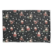 Housse D'oreillers Père Noël de golf sur noir (devant)