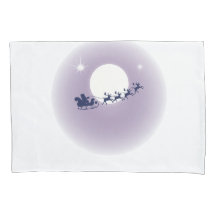 Père Noël Sleigh Flying Reindeer Lune Ciel