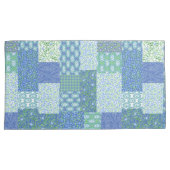 Housse D'oreillers Périwinkle bleu vert Faux Motif de patchwork (devant-Droit)