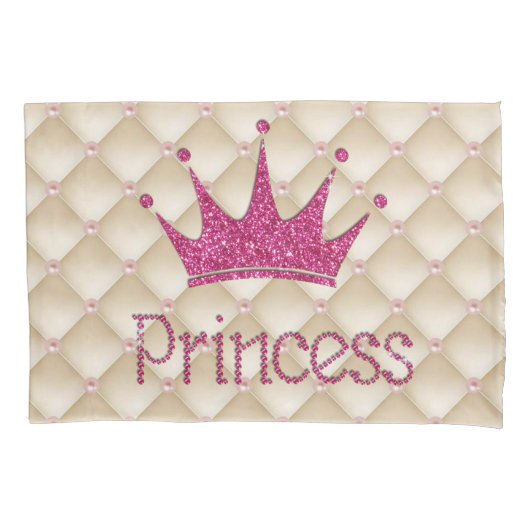 Housse D'oreillers Perles Charming Chic, Tiara, Princesse, Glitterie (devant)